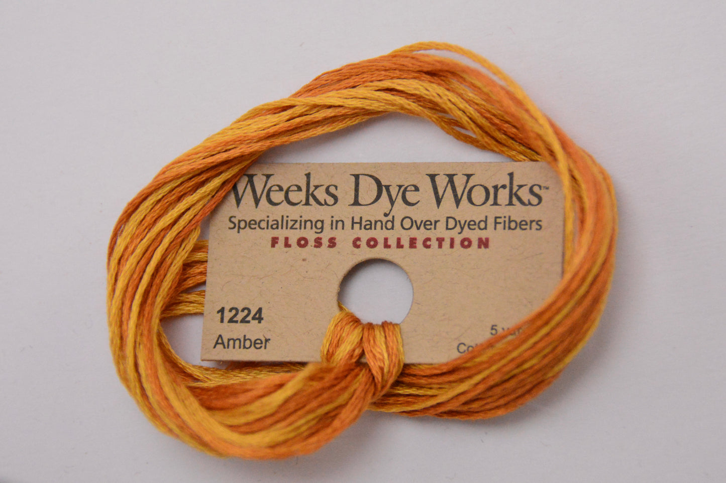 Amber 1224 Weeks Dye Works 6-Strand Hand-Dyed Embroidery Floss