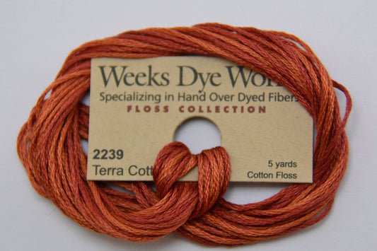 Terra Cotta 2239 Weeks Dye Works 6-Strand Hand-Dyed Embroidery Floss