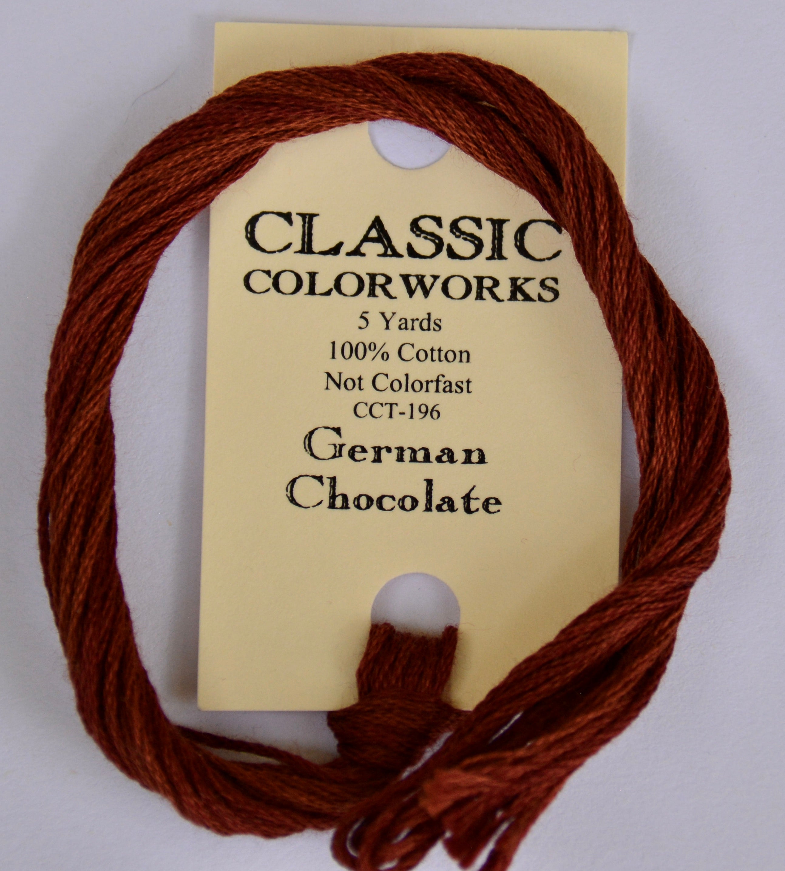 Classic Colorworks German Chocolate Classic Colorworks 6-Strand Hand-Dyed Embroidery Flos ...
