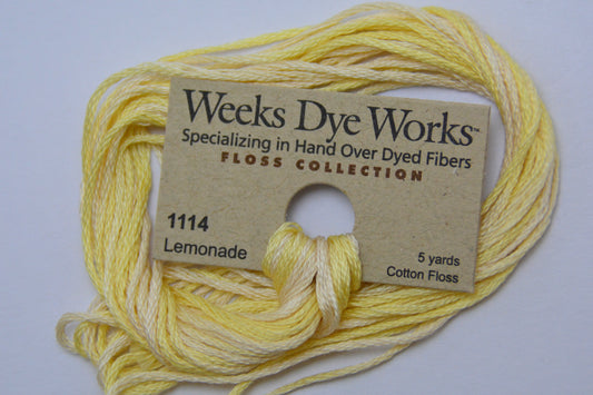 Lemonade 1114 Weeks Dye Works 6-Strand Hand-Dyed Embroidery Floss