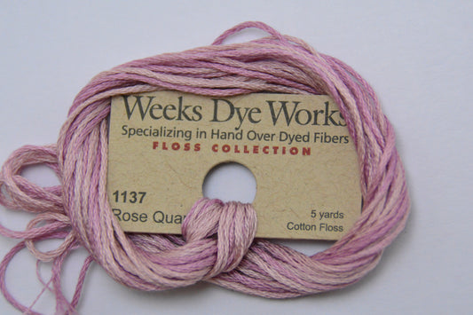 Rose Quartz 1137 Weeks Dye Works 6-Strand Hand-Dyed Embroidery Floss