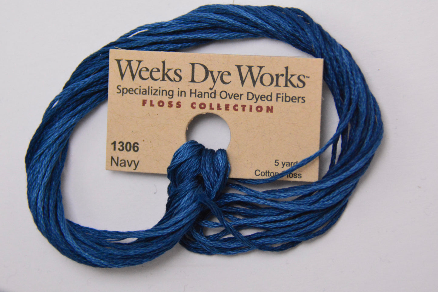 Navy 1306 Weeks Dye Works 6-Strand Hand-Dyed Embroidery Floss