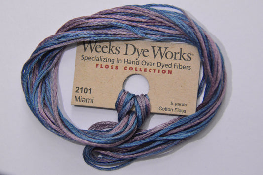 Miami 2101 Weeks Dye Works 6-Strand Hand-Dyed Embroidery Floss