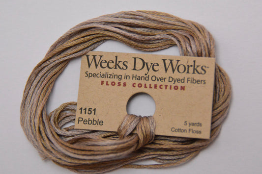 Pebble 1151 Weeks Dye Works 6-Strand Hand-Dyed Embroidery Floss