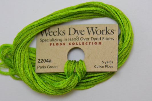 Paris Green 2204a Weeks Dye Works 6-Strand Hand-Dyed Embroidery Floss