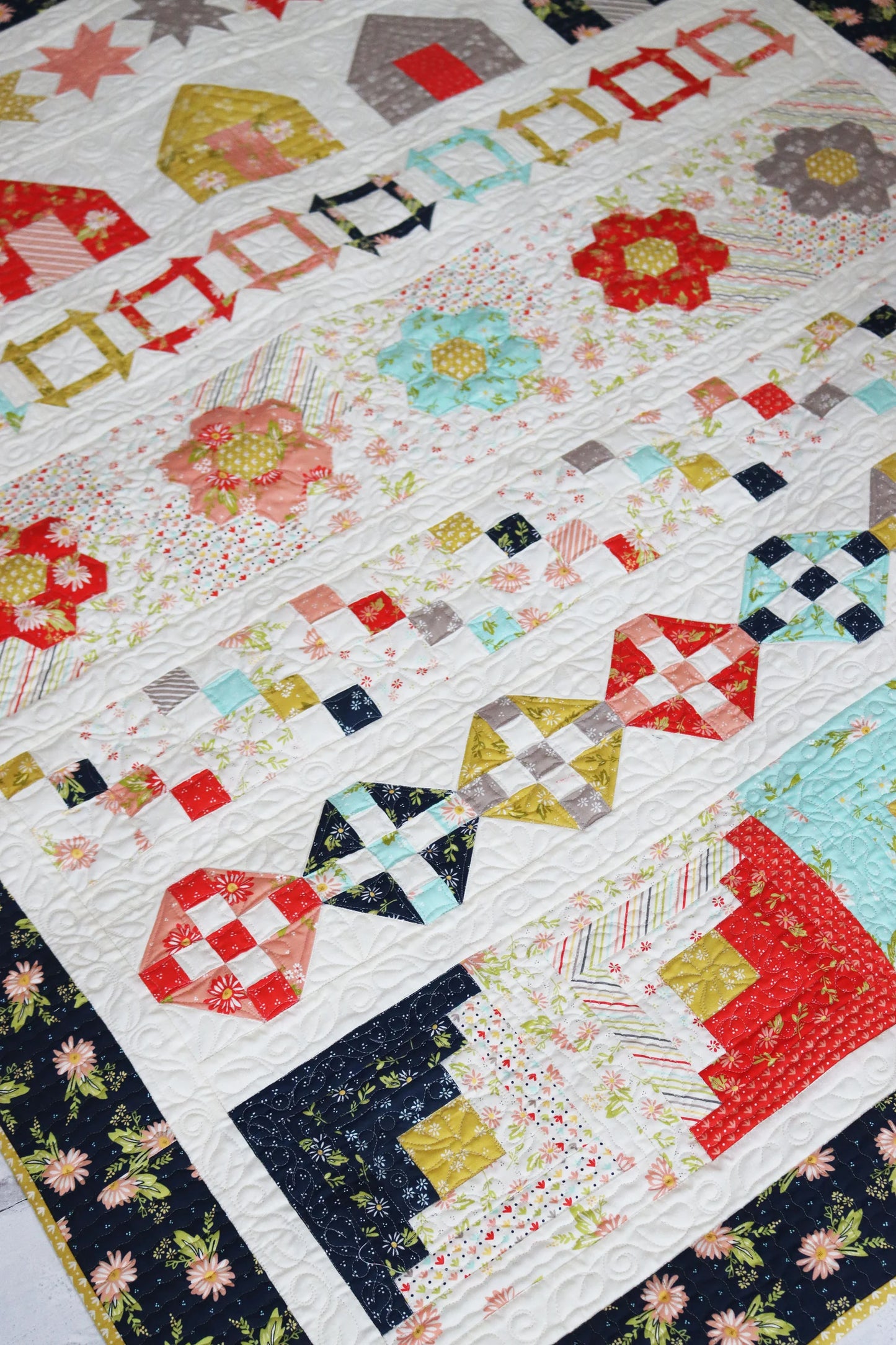 Beach House Row Quilt Pattern by A Quilting Life