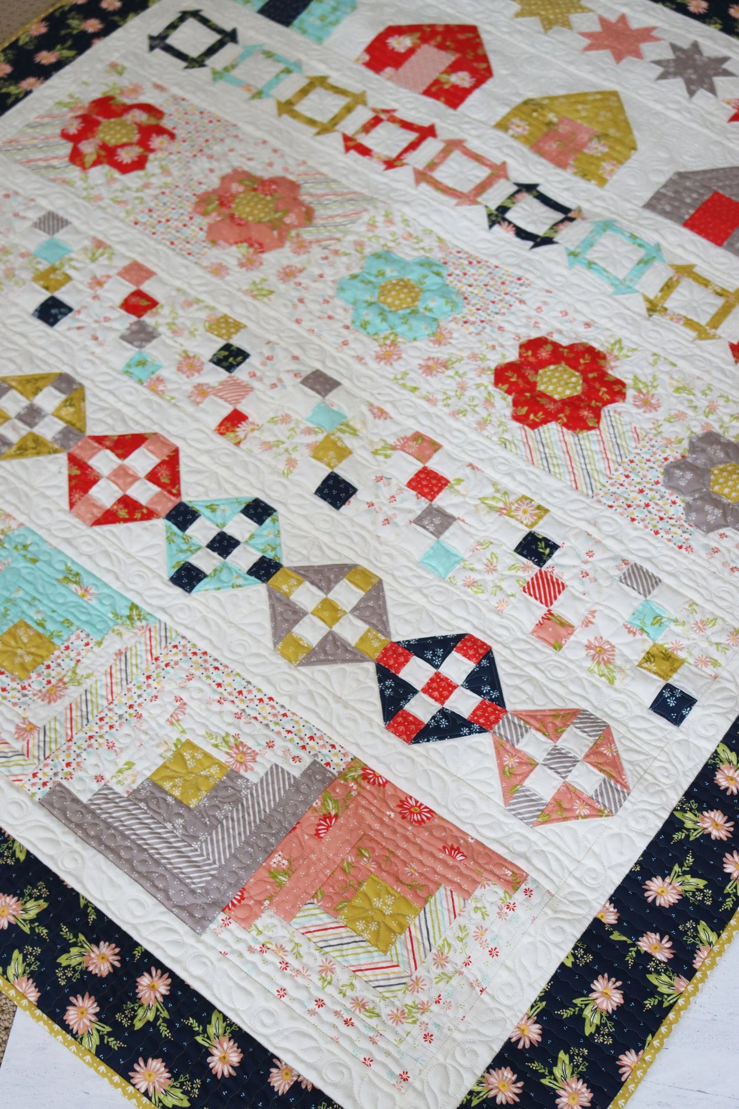 Beach House Row Quilt Pattern by A Quilting Life