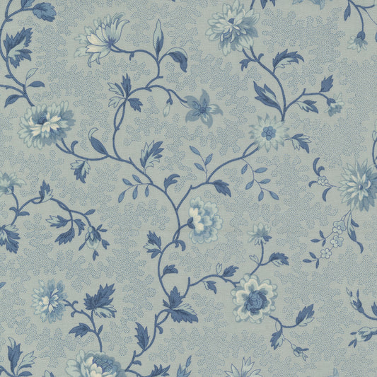 Bleu De France Montespan Small Florals Ciel Blue M1393215 French General for Moda Fabrics (sold in 25cm increments) no