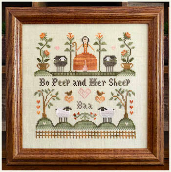 Bo Peep and Her Sheep Cross Stitch Pattern Little House Needleworks