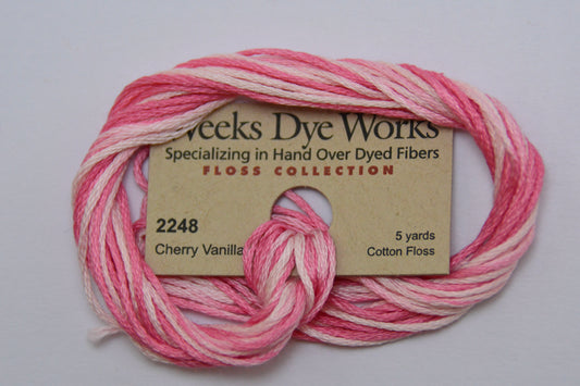 Cherry Vanilla 2248 Weeks Dye Works 6-Strand Hand-Dyed Embroidery Floss