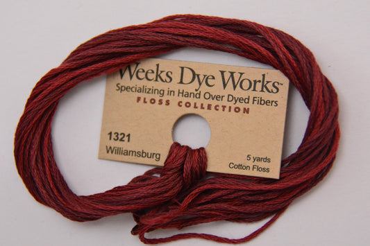 Williamsburg 1321 Weeks Dye Works 6-Strand Hand-Dyed Embroidery Floss