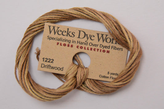 Driftwood 1222 Weeks Dye Works 6-Strand Hand-Dyed Embroidery Floss