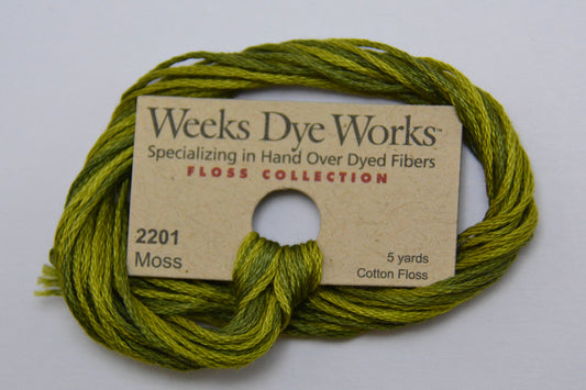 Moss 2201 Weeks Dye Works 6-Strand Hand-Dyed Embroidery Floss