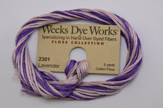 Lavender 2301 Weeks Dye Works 6-Strand Hand-Dyed Embroidery Floss