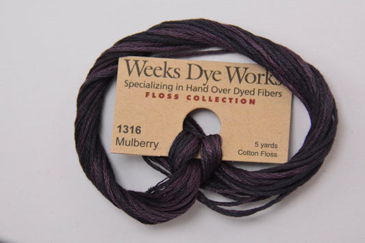 Mulberry 1316 Weeks Dye Works 6-Strand Hand-Dyed Embroidery Floss