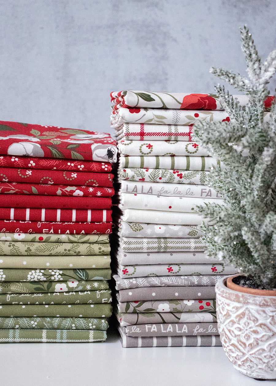 Christmas Eve Bella Solids coordinates Fat Quarter Bundle by Moda fabrics