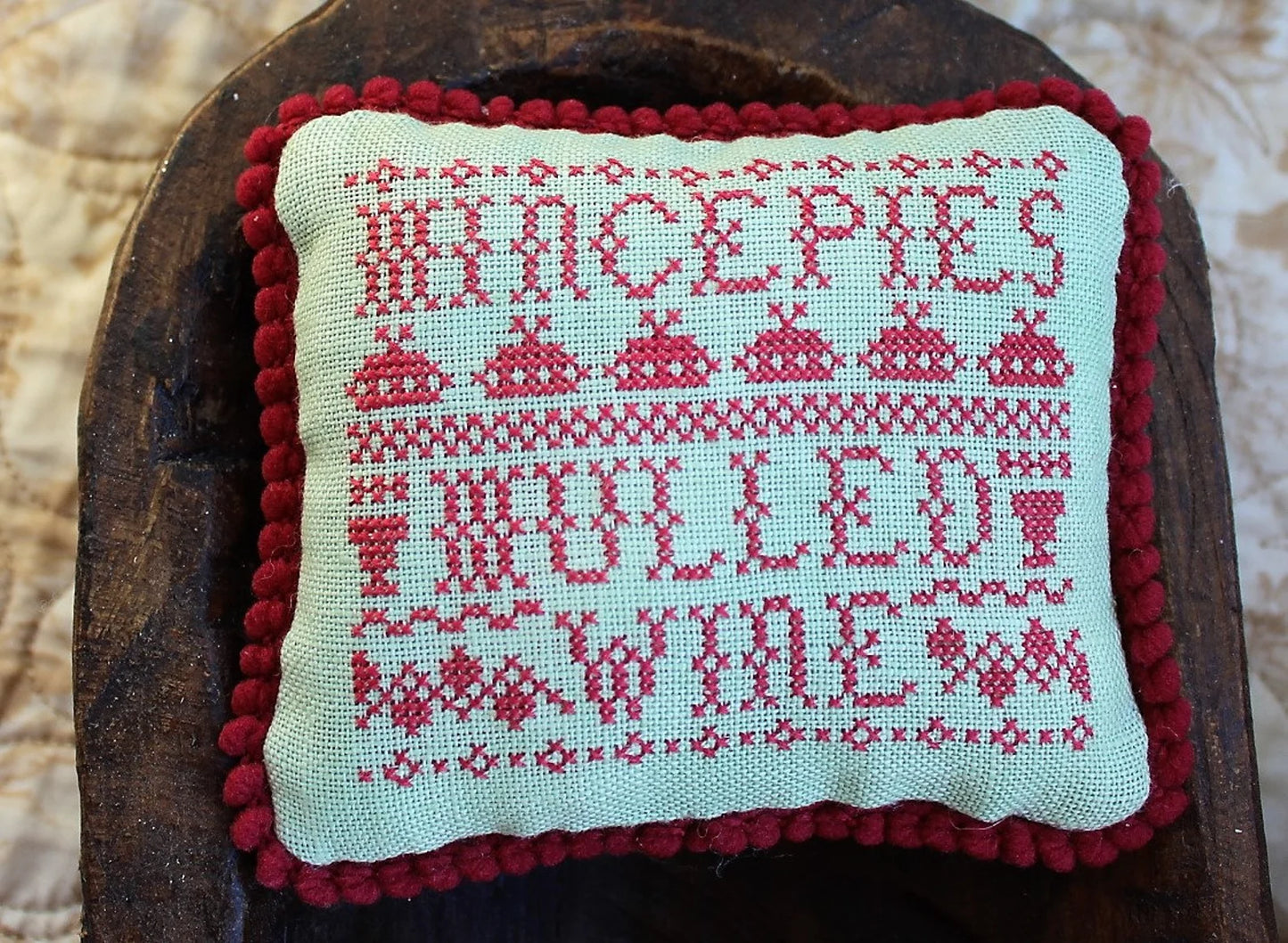 Mince Pies and Mulled Wine Cross Stitch Pattern by Cosford Rise Stitchery