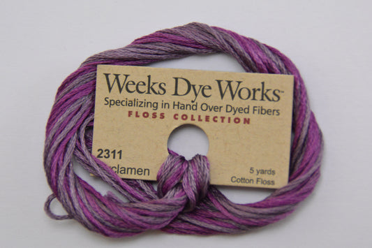 Cyclamen 2311 Weeks Dye Works 6-Strand Hand-Dyed Embroidery Floss