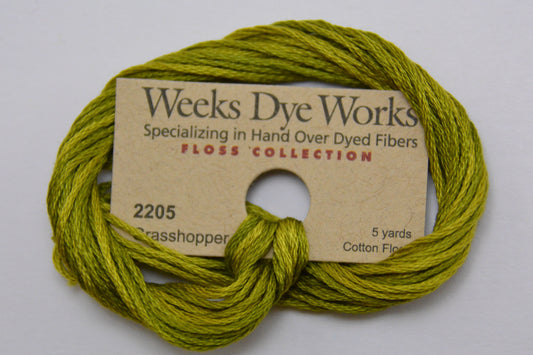 Grasshopper 2205 Weeks Dye Works 6-Strand Hand-Dyed Embroidery Floss