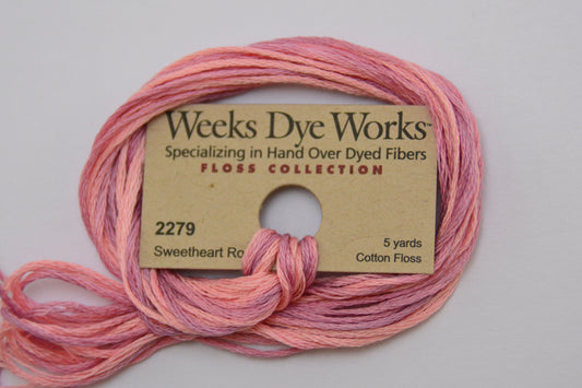 Sweetheart Rose 2279 Weeks Dye Works 6-Strand Hand-Dyed Embroidery Floss