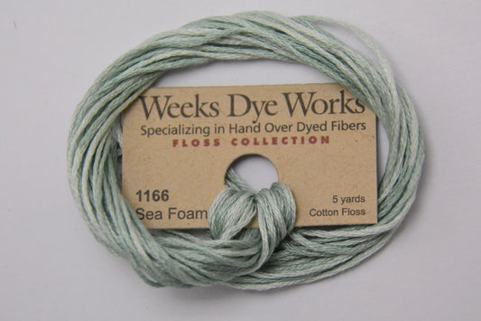 Sea Foam 1166 Weeks Dye Works 6-Strand Hand-Dyed Embroidery Floss