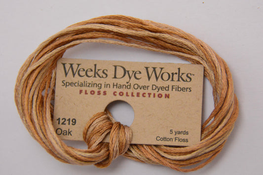 Oak 1219 Weeks Dye Works 6-Strand Hand-Dyed Embroidery Floss