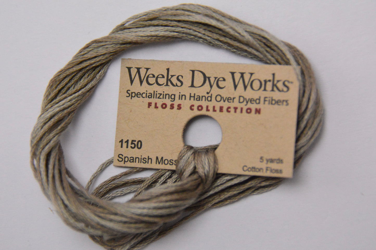 Spanish Moss 1150 Weeks Dye Works 6-Strand Hand-Dyed Embroidery Floss