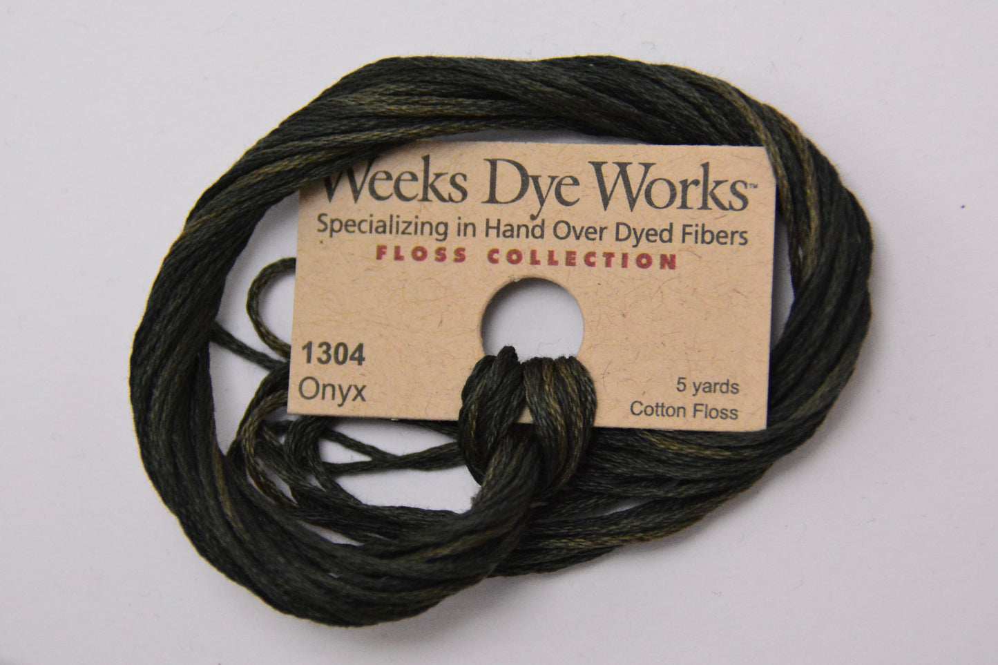 Onyx 1304 Weeks Dye Works 6-Strand Hand-Dyed Embroidery Floss