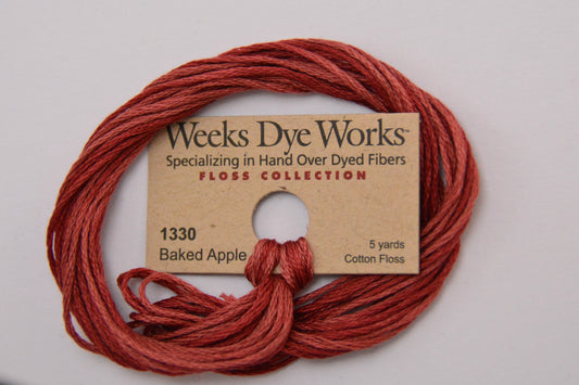 Baked Apple 1330 Weeks Dye Works 6-Strand Hand-Dyed Embroidery Floss