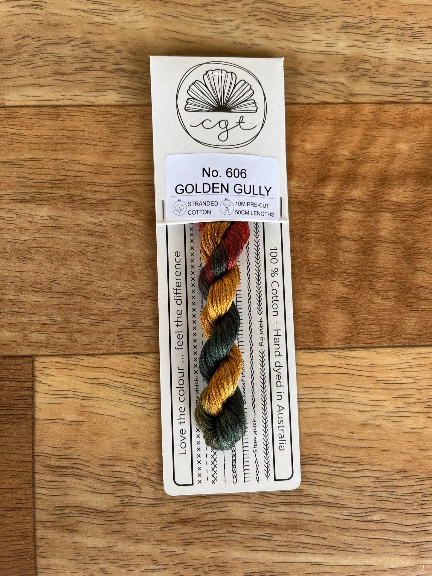 Golden Gully Cottage Garden Thread Pre-Cut 6 Stranded Hand Dyed Embroidery Floss