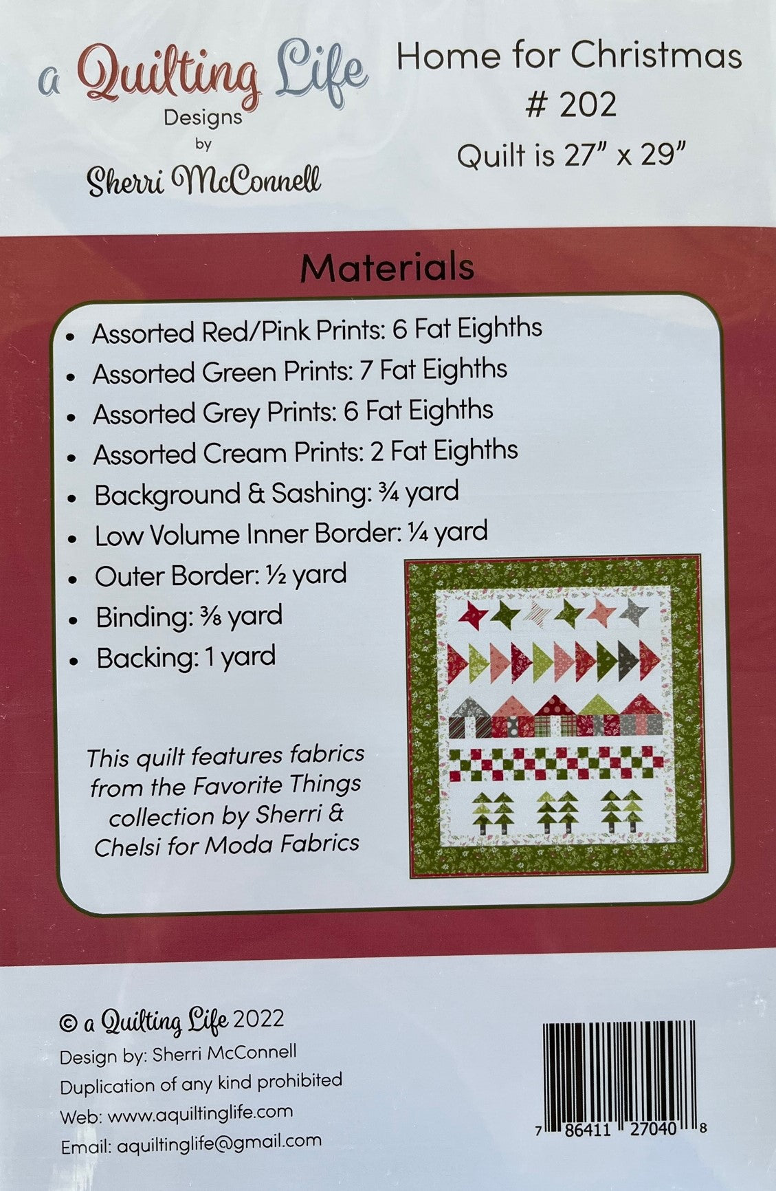 Home for Christmas Quilt Pattern by A Quilting Life