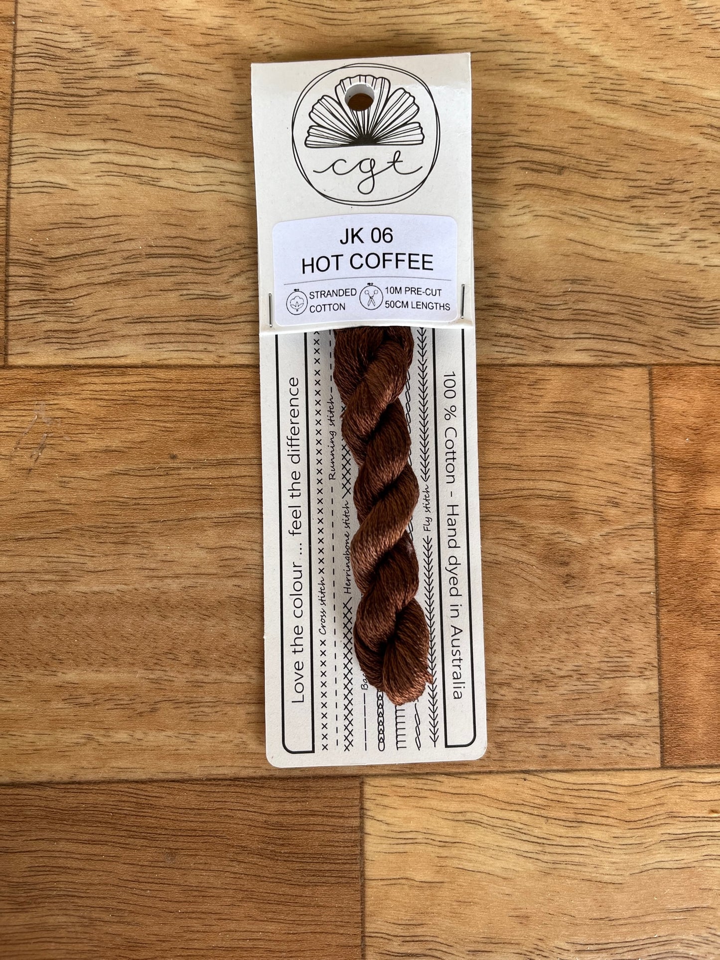 Hot Coffee Cottage Garden Thread Pre-Cut 6 Stranded Hand Dyed Embroidery Floss