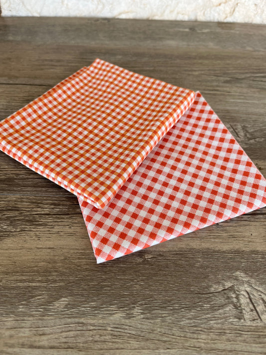 Bee Ginghams Oranges Fat Quarter Bundle Lori Holt for Riley Blake Designs
