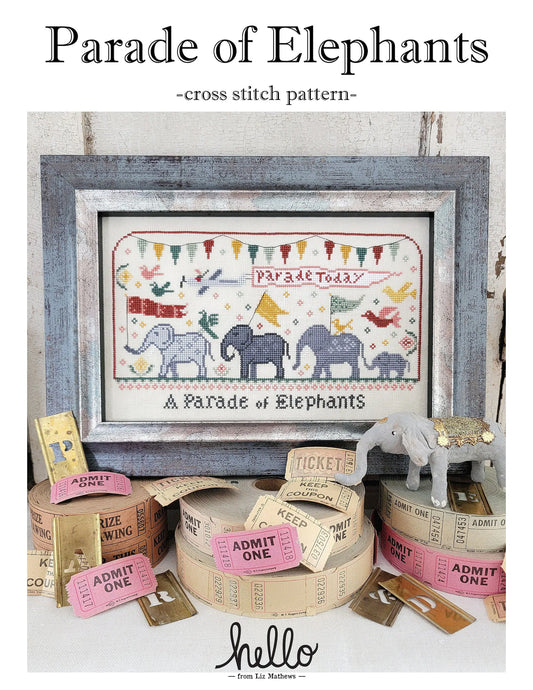 Parade of Elephants Cross Stitch Pattern Hello from Liz Mathews