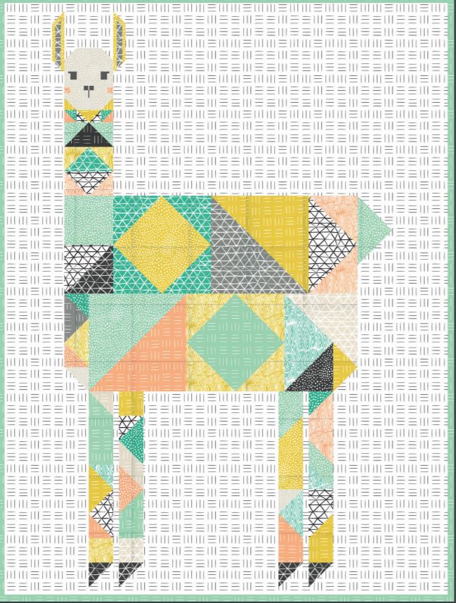 Gingiber Patchwork Llama Quilt Pattern