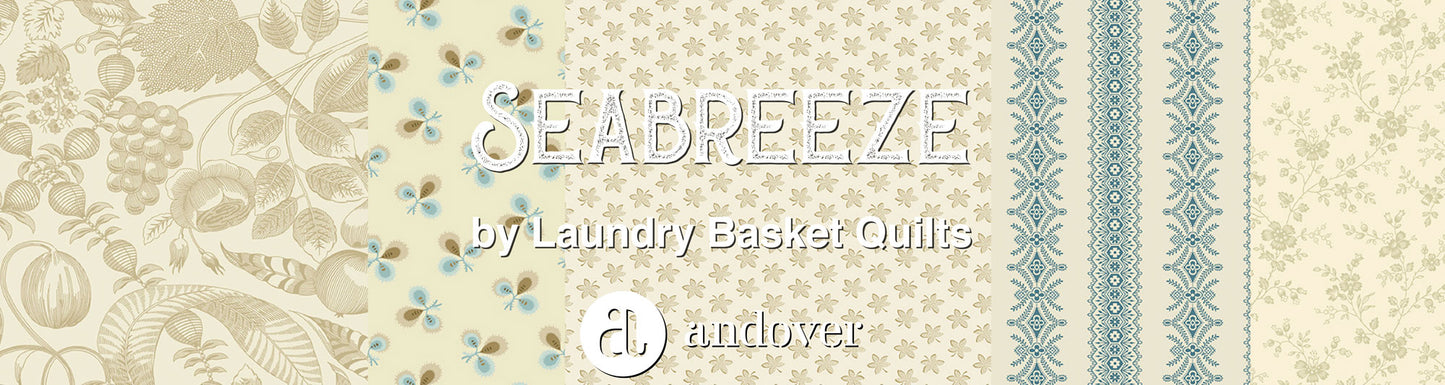 Seabreeze Cotton Seaweed A615LB Laundry Basket Quilts by Edyta Sitar for Andover (sold in 25cm increments)