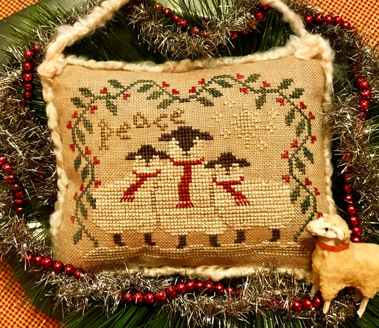 Wishing Ewe Christmas Peace Cross Stitch Pattern Homespun Elegance