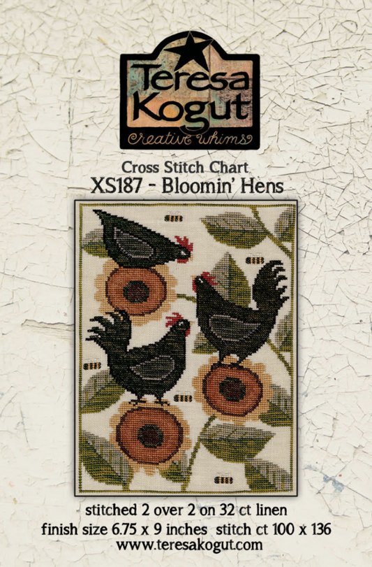 Blommin' Hens Cross stitch pattern by Teresa Kogut