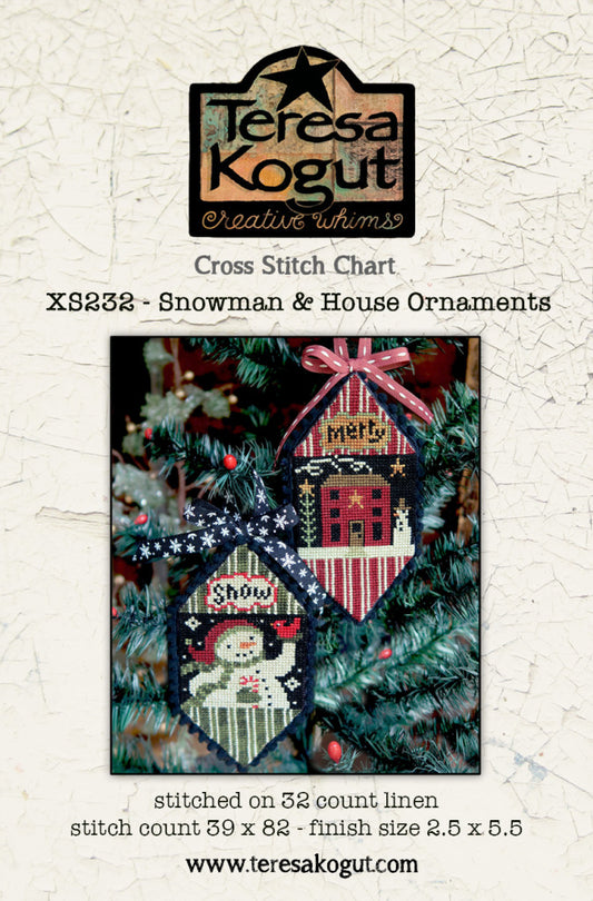 Snowmen and House Ornaments Cross stitch pattern by Teresa Kogut