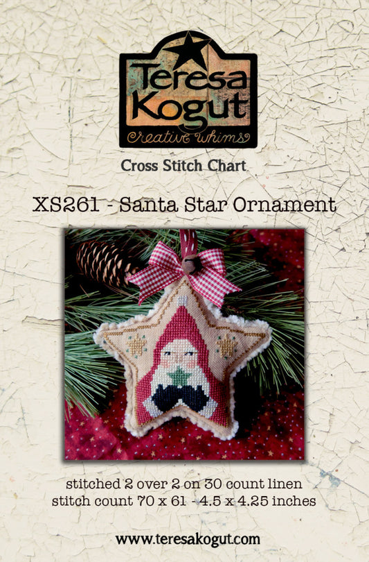 Santa Star Ornament Cross stitch pattern by Teresa Kogut