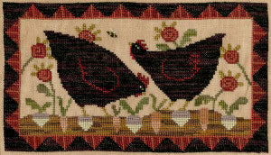 Hens in the Garden Cross stitch pattern by Teresa Kogut