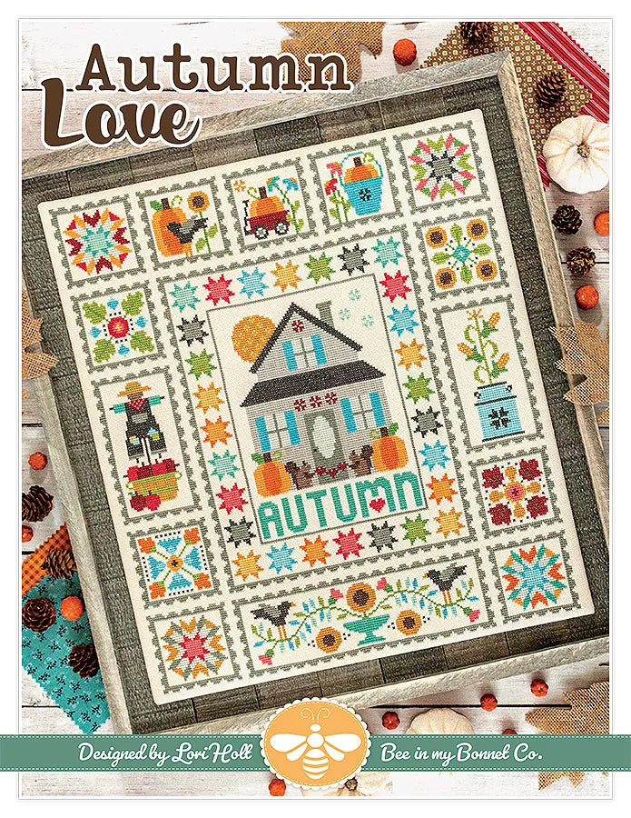 Autumn Love Cross Stitch Pattern Lori Holt of Bee in my Bonnet