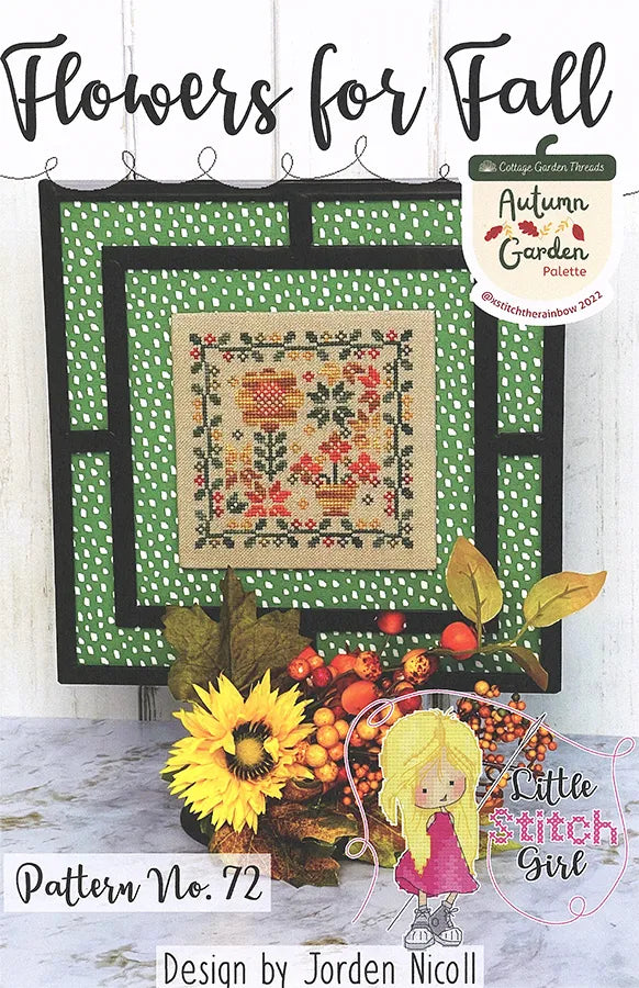 Flowers for Fall Cross Stitch Pattern Little Stitch Girl